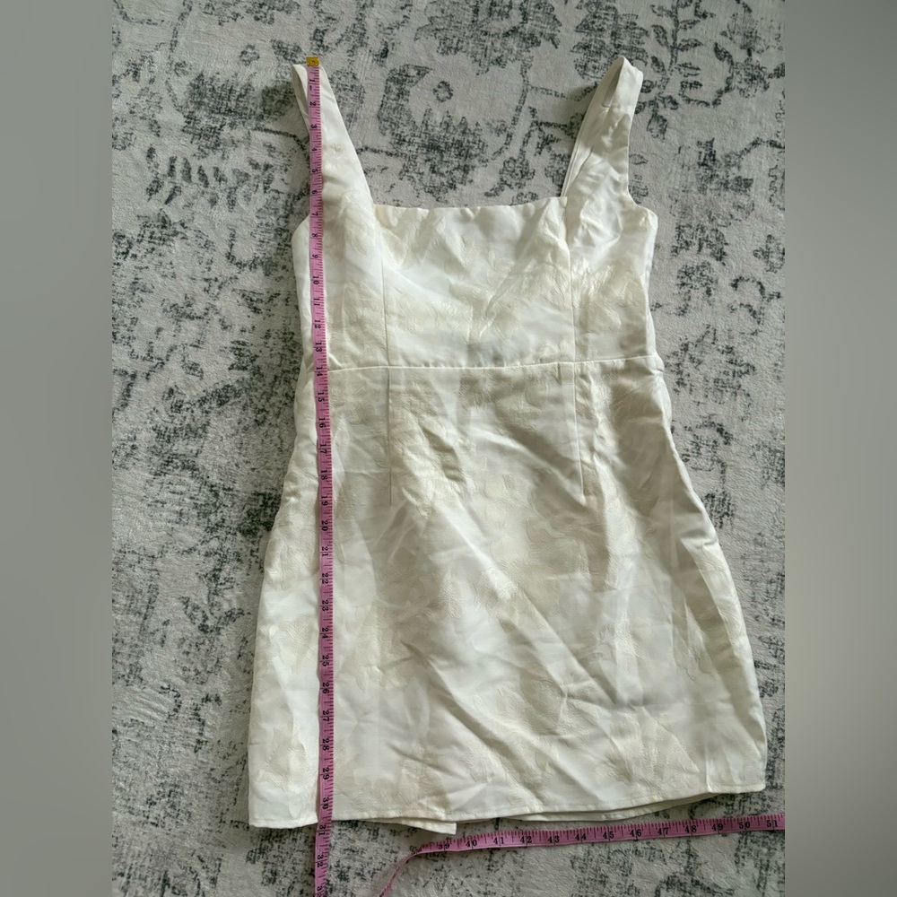 Lulus Flirtatious Poise Ivory Jacquard Bow Back Mini Dress Size Large NWT Bridal - Picture 6 of 11